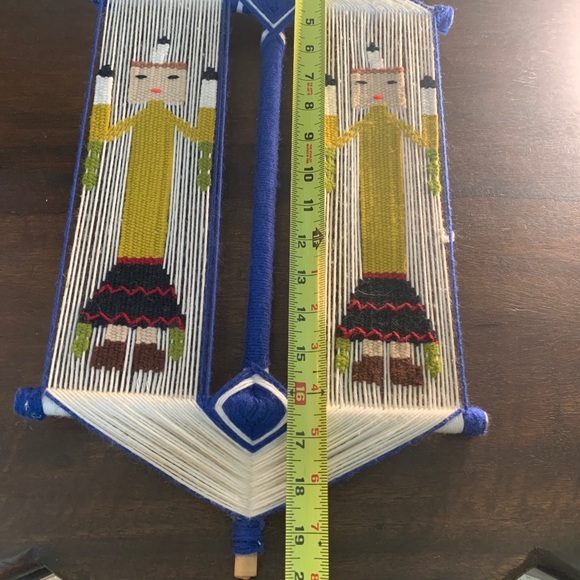 VTG Navajo Yei  Madala Gods Textile Fiber Wall Art 20" Beautiful colors - Picture 12 of 13